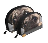 GSGCSBYMLG Cute Pet Pug Printed Portable Bags Clutch Pouch Shell Storage Bag