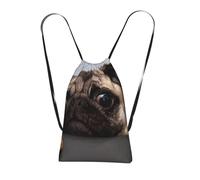 GSGCSBYMLG Cute Pet Pug printed Storage bag with a drawstring backpack Drawstring strap pack