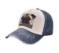 GSGCSBYMLG Cute Pet Pug printed Washed Baseball Cap casquette Adjustable Headwear