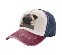 GSGCSBYMLG Cute Pet Pug printed Washed Baseball Cap casquette Adjustable Headwear