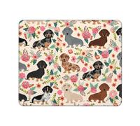 GSGCSBYMLG Dachshund Floral printed The mouse pad washable mouse pad with delicate stitched edges