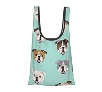GSGCSBYMLG English Bulldog Faces Printed Fold Eco-Friendly Shopping Bag Foldable Storage Bag