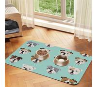 GSGCSBYMLG English Bulldog Faces printed Pet absorbent leather tablecloth Placemat