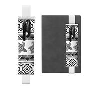 GSGCSBYMLG Ethnic Turtle Striped Printed Leather Pen Holder Bookmark Pencil case