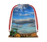 GSGCSBYMLG Fantasy Farm Tractor printed Drawstring Gift Bag Candy Bag Party Gift Bag