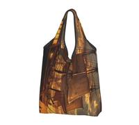 GSGCSBYMLG Fantasy Pirate Ship Printed Portable Shopping Bag Foldable Storage Bag