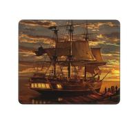 GSGCSBYMLG fantasy pirate ship printed The mouse pad washable mouse pad with delicate stitched edges