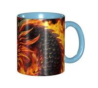 GSGCSBYMLG Fire Chinese Dragon Printed Mug Double Colored Mug Ceramic Mug