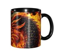 GSGCSBYMLG Fire Chinese Dragon Printed Mug Double Colored Mug Ceramic Mug