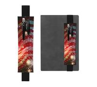 GSGCSBYMLG Fireworks American Flag Printed Leather Pen Holder Bookmark Pencil case