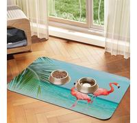 GSGCSBYMLG Flamingo in Water printed Pet absorbent leather tablecloth Placemat