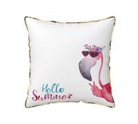 GSGCSBYMLG Flamingo printed Velvet Throw Pillow Cover decorative cushion cover