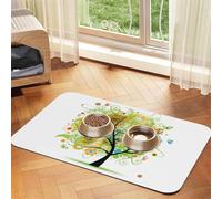 GSGCSBYMLG Floral Tree with Daisies Sunflowers Butterflies Ladybugs Insect printed Pet absorbent leather tablecloth Placemat