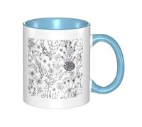 GSGCSBYMLG Flowering Herbs and Herbaceous Plants Printed Mug Ceramic Mug Ceramic Coffee Cup