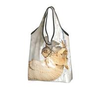 GSGCSBYMLG Flying Owl Printed Portable Shopping Bag Foldable Storage Bag