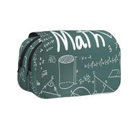 GSGCSBYMLG Formulas Shapes Theory Math Lesson Word Printed Double Clamshell Pen Case Portable Stationery Case