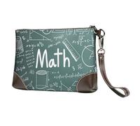 GSGCSBYMLG Formulas Shapes Theory Math Lesson Word Printed Leather Clutch Makeup Bag Travel Toiletry Bag