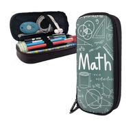 GSGCSBYMLG Formulas Shapes Theory Math Lesson Word Printed Leather Pencil case Portable Stationery Case
