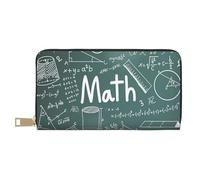 GSGCSBYMLG Formulas Shapes Theory Math Lesson Word Printed Leather Wallet Large Travel Wallet Men Women Zip Clutch Card Holder