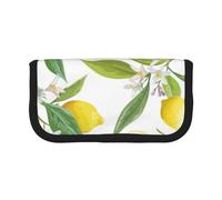 GSGCSBYMLG Fresh Tropical Lemons Printed Canvas Pen Case Portable Stationery Case Storage Pouch
