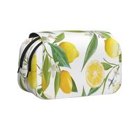 GSGCSBYMLG Fresh Tropical Lemons Printed Double Clamshell Pen Case Portable Stationery Case
