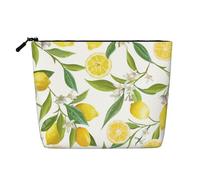 GSGCSBYMLG Fresh Tropical Lemons Printed Fake Hemp Makeup Bag Travel Toiletry Bag Organizer Bag