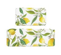 GSGCSBYMLG Fresh Tropical Lemons printed Kitchen Floor Mats Running Carpet Sets Washable Indoor Mats