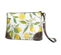 GSGCSBYMLG Fresh Tropical Lemons Printed Leather Clutch Makeup Bag Travel Toiletry Bag