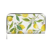 GSGCSBYMLG Fresh Tropical Lemons Printed Leather Hand Wallet Men Women Zip Clutch Card Holder