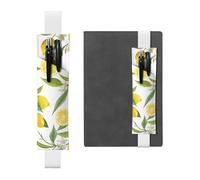 GSGCSBYMLG Fresh Tropical Lemons Printed Leather Pen Holder Bookmark Pencil case
