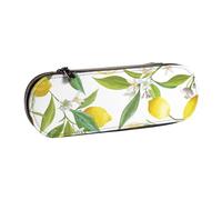 GSGCSBYMLG Fresh Tropical Lemons Printed Leather Pencil case Stationery Bag