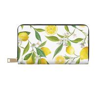 GSGCSBYMLG Fresh Tropical Lemons Printed Leather Wallet Large Travel Wallet Men Women Zip Clutch Card Holder