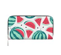 GSGCSBYMLG Fruits Watermelon Printed Leather Hand Wallet Men Women Zip Clutch Card Holder