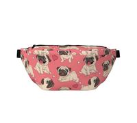 GSGCSBYMLG Funny Cartoon Pug Puppy Dog Printed Crossbody Waist Pack Waist Bag Casual Chest Bag