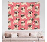 GSGCSBYMLG Funny Cartoon Pug Puppy Dog printed tapestry 60x51in wall tapestry indoor decor