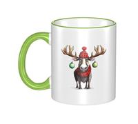 GSGCSBYMLG Funny Christmas Moose Printed Mug Ceramic Mug Decorative Cup