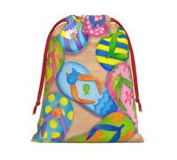 GSGCSBYMLG Funny Flip Flops Slippers Art Sandals printed Drawstring Gift Bag Candy Bag Festive Party Gift Bag