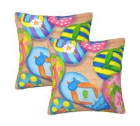 GSGCSBYMLG Funny Flip Flops Slippers Art Sandals printed Square pillow Set of 2 pillowcase Decorative Cushion Cover