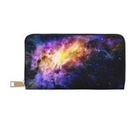 GSGCSBYMLG Galaxy in The Universe Printed Leather Wallet Large Travel Wallet Men Women Zip Clutch Card Holder