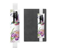 GSGCSBYMLG Garden with Birds and Flowers Printed Leather Pen Holder Bookmark Pencil case