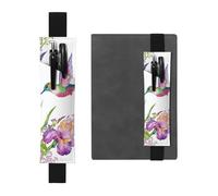 GSGCSBYMLG Garden with Birds and Flowers Printed Leather Pen Holder Bookmark Pencil case