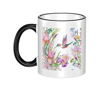 GSGCSBYMLG Garden with Birds and Flowers Printed Mug Ceramic Mug Decorative Cup