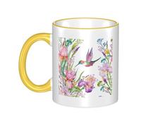 GSGCSBYMLG Garden with Birds and Flowers Printed Mug Ceramic Mug Decorative Cup