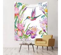 GSGCSBYMLG garden with birds and flowers printed tapestry 60x51in Wall Hanging Aesthetic Tapestry