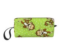 GSGCSBYMLG Green Clever Monkey Printed Receive Bag Small Makeup Bag Travel Toiletry Bag
