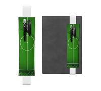 GSGCSBYMLG Green Grass Field Soccer Playground The Ball Printed Leather Pen Holder Bookmark Pencil case
