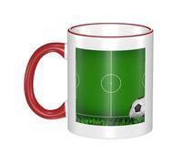 GSGCSBYMLG Green Grass Field Soccer Playground The Ball Printed Mug Ceramic Mug Decorative Cup