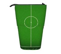 GSGCSBYMLG Green Grass Field Soccer Playground The Ball Printed Pencil Telescopic Vertical Pencil Case