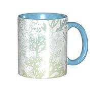GSGCSBYMLG Green Sea Blue Seaweed Printed Mug Double Colored Mug Ceramic Mug