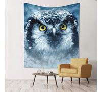 GSGCSBYMLG Grey and White Owl printed tapestry 60x51in Wall Hanging Aesthetic Tapestry